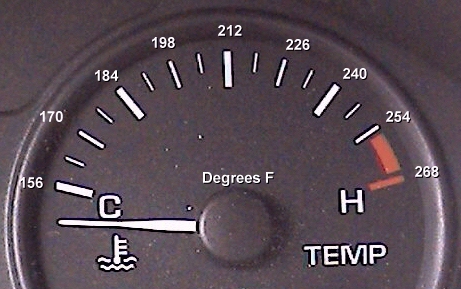 Engine Temperature Gauge Including Degrees F